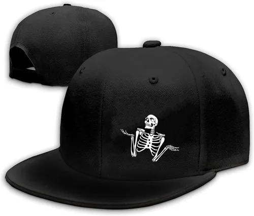 Miniatura 9 de Sombreros Snapback para hombre, sombrero de calavera plana para niño, mochila a presión, gorra de béisbol, esqueleto de mano, color negro