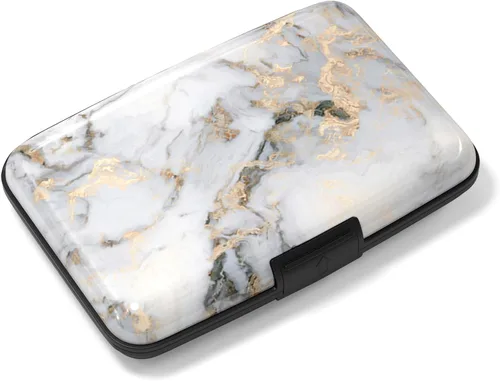 Miniatura 34 de Rimilak Tarjetero de Aluminio para Tarjetas de Crédito, Mini Billetera de Tarjetas de Crédito con Bloqueo RFID, Estuche Duro y Delgado de Metal