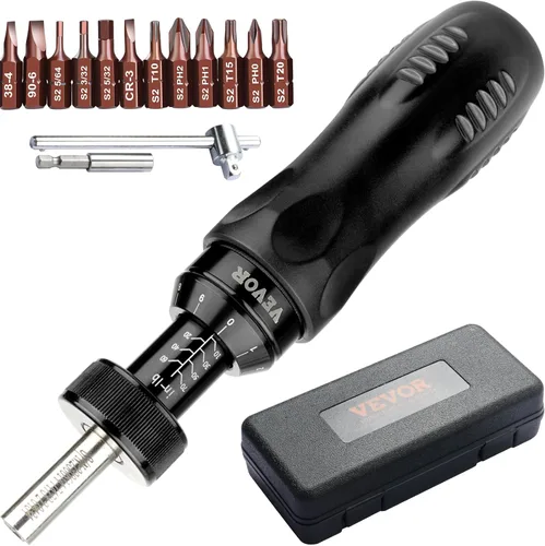 VEVOR Destornillador dinamométrico, destornillador de 1/4 de pulgada, destornillador dinamométrico para electricista con escala, rango de par de
