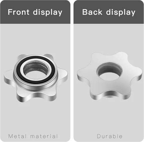 Miniatura 2 de Lamoutor 2 piezas de collar de tuerca hexagonal antideslizante con tornillo para mancuernas de barra para levantamiento de pesas