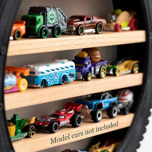 Miniatura 9 de Tapeera Soporte para exhibición de autos modelo – Organizador de autos de juguete, gabinete de pared para neumáticos, con capacidad para hasta 18