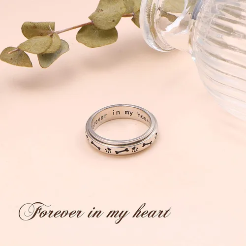 Miniatura 6 de Anillos giratorios para la ansiedad, plata esterlina S925 Fidget Ansiedad Preocupación Alivio del aburrimiento TDAH Autismo Anillos para 1 anillo