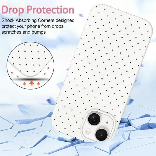 Miniatura 4 de Hython Funda para iPhone Air, diseño estético de lunares lindos, funda simple de 6.5 pulgadas, delgada, antiarañazos, parachoques de TPU suave, a