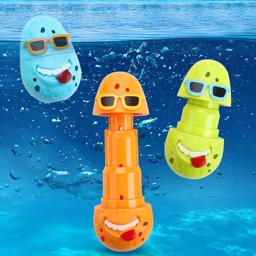 Juego de 3 juguetes de buceo en la piscina para niños, divertidos huevos de payaso para buceo, juguetes de piscina para niños, perfectos para niños