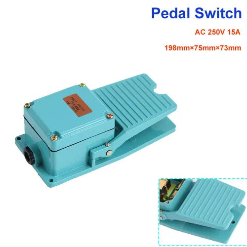 Miniatura 5 de Interruptor de pedal AC 250V 15A Interruptor de pie Operado Encendido Apagado IP62 Impermeable para carpintería y máquina de coser