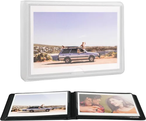 Miniatura 11 de Álbum de fotos pequeño de 4 x 6 pulgadas con capacidad para 28+1 fotografías horizontales, mini libro de fotos de capacidad con cubierta de cuero
