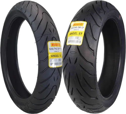 Pirelli Angel ST 120/70ZR17 (58W) Neumáticos delanteros y 160/60ZR17 (69W) traseros para motocicleta – Neumático deportivo de alto rendimiento para
