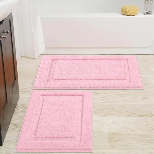 Miniatura 34 de SHACOS Juego de alfombras pequeñas de baño de 2 piezas con tapetes de baño en forma de U, tapetes de inodoro de 16x24 + 20x24 pulgadas, tapetes