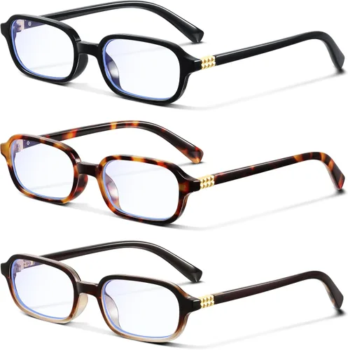 Miniatura 10 de Retro Rectangle Glasses for Women Small Square Blue Light Blocking Glasses Reduce Eye Strain