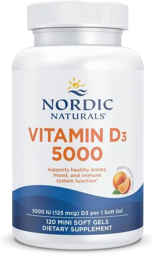 Miniatura 8 de Nordic Naturals Vitamina D3 5000, Naranja - 200 mini geles blandos - Apoyo para huesos saludables, estado de ánimo y sistema inmunológico
