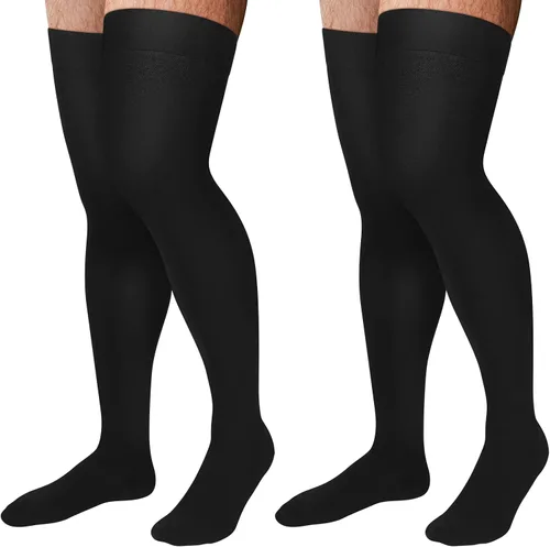 Supervitae 2 pares de calcetines de compresión de 30-40 mmHg para hombres y mujeres, calcetines de compresión extra firmes con punta cerrada para