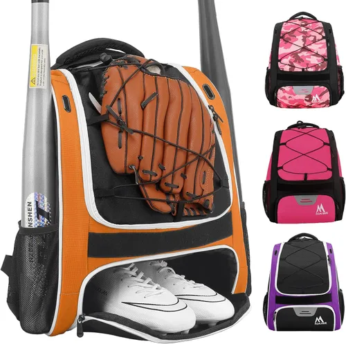 Miniatura 10 de Hsmihair Bolsa de béisbol - Mochila de béisbol para béisbol, compartimento principal grande, softball y equipo para jóvenes y adultos