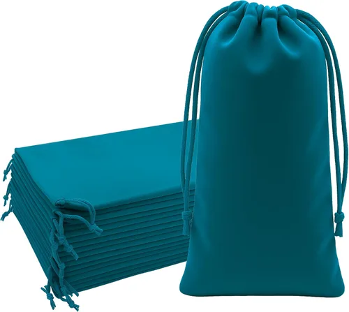 Miniatura 51 de Mandala Crafts Bolsas de terciopelo negro con cordón de 14 x 14 pulgadas, 10 bolsas grandes de terciopelo con cordón a granel para regalos de fiesta