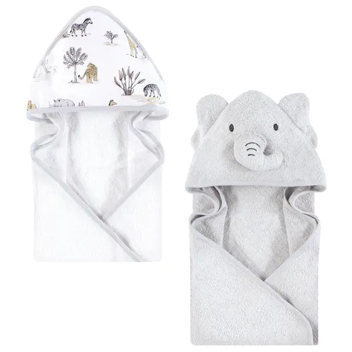 Miniatura 8 de Hudson Baby Toalla unisex de algodón con capucha con cara de animal para bebé, abeja amarilla, talla única Amarillo Bee