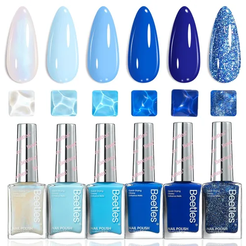 Miniatura 13 de Beetles - Juego de esmaltes de uñas pastel, 6 colores, rosa, azul, amarillo, nude, rosa, morado, juego de esmalte de uñas de secado rápido, secado