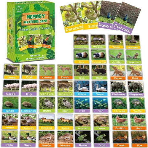 Miniatura 20 de gisgfim 50 pares de banderas de juego de memoria de Estados Unidos de concentración tarjeta de memoria educativas, juegos de geografía, juego