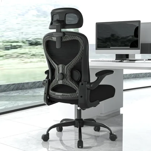 Sillas de escritorio de oficina en casa, silla de oficina ergonómica con soporte lumbar y reposacabezas 3D, silla de escritorio para computadora con