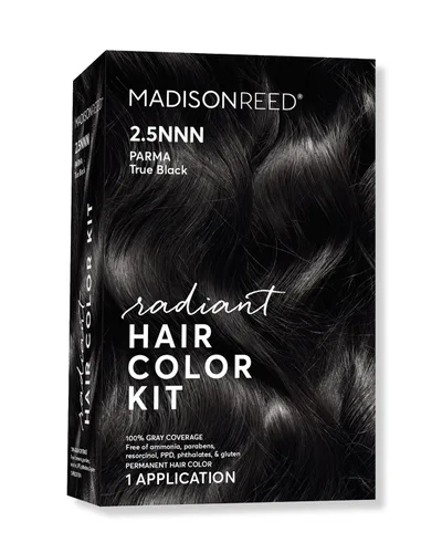 Madison Reed - Kit de tinte radiante para el cabello, tinte permanente para el cabello, 100 % cobertura de canas, sin amoníaco, negro Parma 2.5NNN,