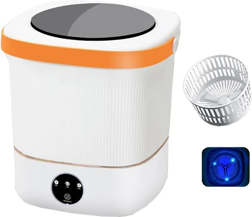 Miniatura 9 de Lavadora portátil, pequeña lavadora, lavadora para bebés, gran capacidad de actualización de 12 litros, para camping, caravana, viajes, espacios Azul