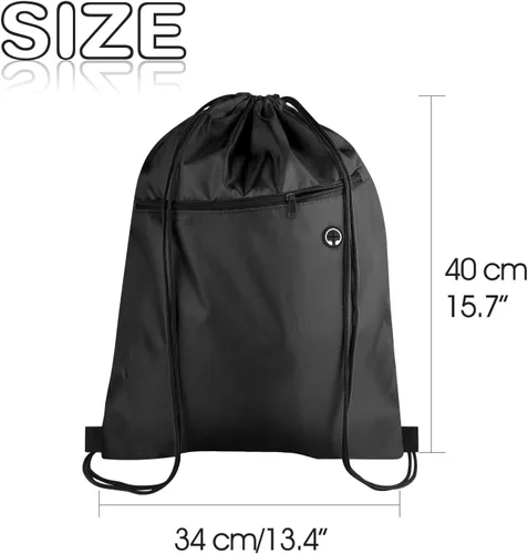 Miniatura 2 de KUUQA Bolsas de mochila con cordón a granel con bolsillo con cremallera y agujero para auriculares, Con color, Viajar