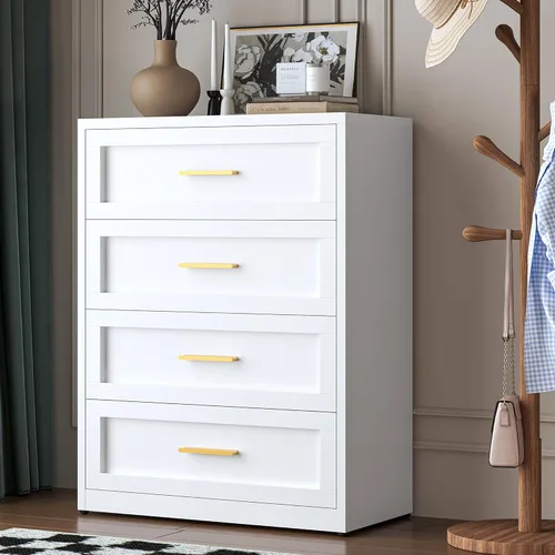 Miniatura 10 de LCAOPC Cómoda metálica negra de 3 cajones para dormitorio, cómoda ancha para armario, cómoda de metal, cómoda y cómoda para sala de estar, pasillo