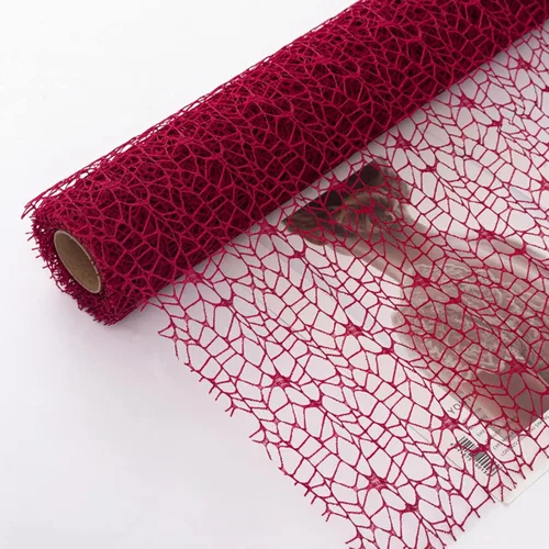 Miniatura 12 de Papel de regalo de malla de jacquard coreano con flores caladas 1 rollo, suministros para floristería, papel para envolver ramos de flores, Blanco