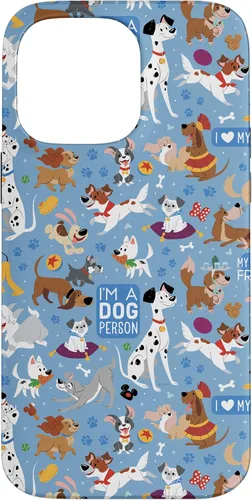 Miniatura 21 de Disney Funda azul para iPhone 17 con texto en inglés "Dogs I'm a Dogperson