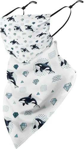 Miniatura 6 de Bufanda de protección solar UV, bufanda triangular reutilizable con lazo para las orejas