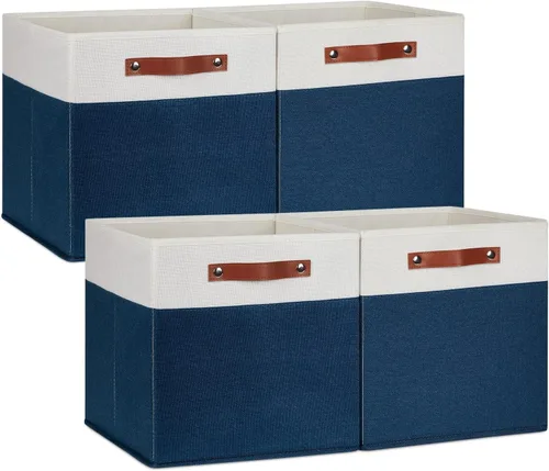 Miniatura 20 de DULLEMELO Cajas de almacenamiento para estantes, almacenamiento de armario, contenedores resistentes para organización del hogar para regalos
