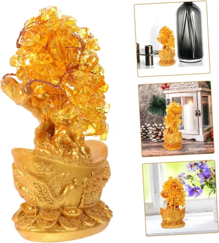 Miniatura 8 de LIFKOME Estatua única del árbol de la suerte del árbol del dinero del arte del cristal del adorno de la suerte para el regalo de la decoración china