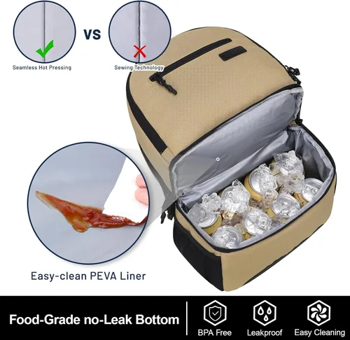 Miniatura 3 de MIER Mochila térmica 2 en 1 aislada para hombres y mujeres, mochila de senderismo con compartimento para el almuerzo, cubierta doble, a prueba