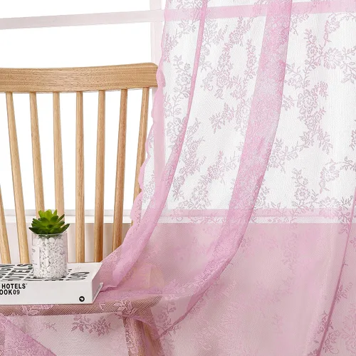 Miniatura 19 de Cortinas traslúcidas de encaje negro de 108 pulgadas para dormitorio, cortinas clásicas con bordado de rosa negra, cortinas traslúcidas de punto