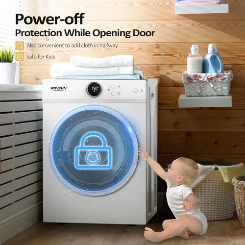 Miniatura 6 de ROVSUN Secadora de ropa portátil de 1.8 pies cúbicos, secadora eléctrica de carga frontal de alta gama de 1020 W, secadora de ropa compacta