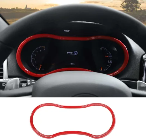 Miniatura 8 de Hoolcar Cubierta para volante de consola central, decoración de panel de salpicadero para Jeep Grand Cherokee 2014-2020, fibra de carbono