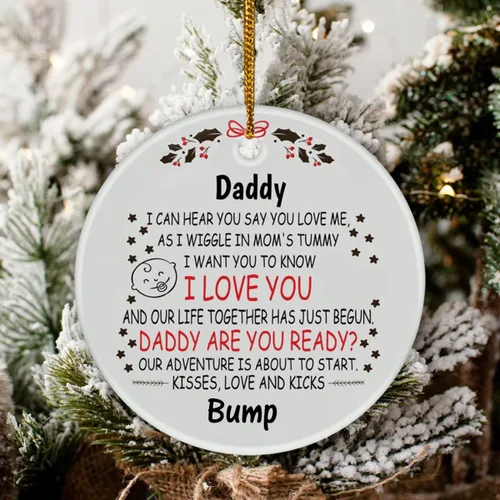 Miniatura 3 de Adorno de Navidad personalizado para papá para ser nuevo papá de Baby Bump Mommy to Be Our Adventure is About to Start Regalos personalizados