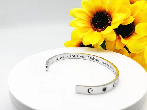 Miniatura 3 de Dczosily Pulseras inspiradoras para mujer, de acero inoxidable, pulseras motivacionales, regalos personalizados para mejores amigas