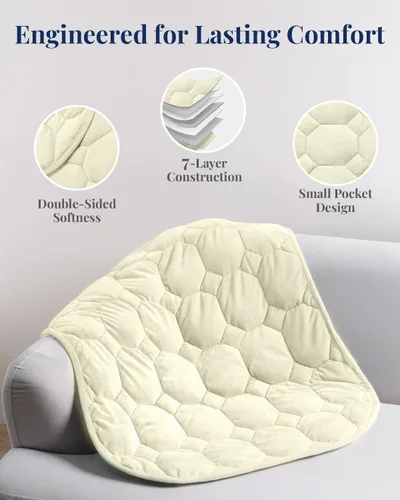 Miniatura 3 de Kivik Manta con peso para adultos, almohadilla de peso de 7 libras, manta pesada pequeña, almohadillas portátiles de viaje, regalos cálidos