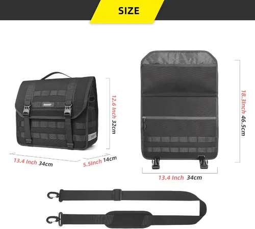 Miniatura 2 de Rhinowalk Alforja para motocicleta, 13 L, impermeable, bolsa de equipaje de liberación rápida para motocicleta de viaje (negro, 1 unidad)