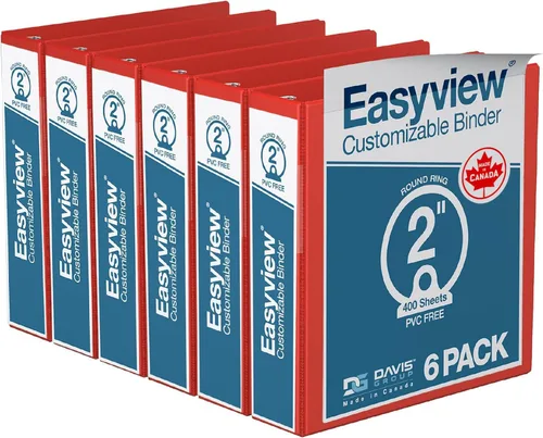 Miniatura 56 de Easyview - Carpetas prémium de 3 anillas con cubiertas transparentes y anillos redondos, carpetas para la escuela u oficina, 1 pulgada, paquete