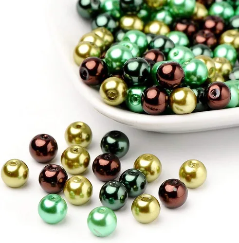 Miniatura 25 de Pandahall - 400 cuentas de perlas de vidrio perlado brillante de 0.157 pulgadas (0.157 in), cuentas espaciadoras sueltas de vidrio de color mixto
