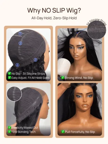 Miniatura 5 de Nadula Bye Bye Slip Peluca de Cabello Humano con Capas Emplumadas y Raya Lateral con Cordón, Densidad 200%, Sin Pegamento Pre Cortada 7X5 Loose Body