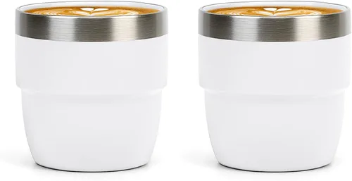 Miniatura 11 de Zenbo Tazas de Espresso/Café de 4 oz, Acero Inoxidable 18/8 con Revestimiento de Cerámica y Aislamiento al Vacío de Doble Pared, Apilables y Aptas