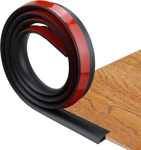 Tira de transición de suelo autoadhesiva para alfombras y pisos, tira de borde de PVC para transición de umbral adecuada para umbral de altura Negro