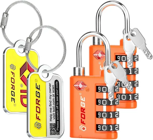 Miniatura 16 de Forge Doble apertura: cerradura con llave o combinación, cerradura aprobada por la TSA para equipaje, estuche pelícano, viajes, gimnasio, escuela