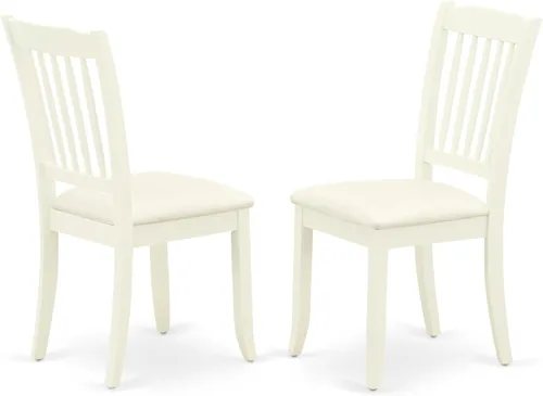 Miniatura 10 de East West Furniture DAC-BCH-W Danbury - Juego de 2 sillas de comedor de madera maciza, con respaldo de listones, color negro y cereza