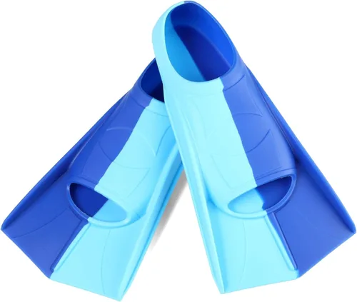 Miniatura 45 de Aletas de natación para niños, aletas cortas para niños y jóvenes, aletas de natación para entrenamiento de natación para niños, niñas, niños Azul