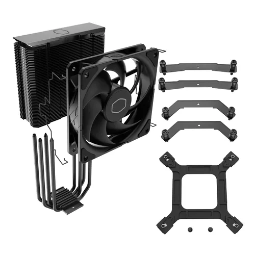 Miniatura 12 de Cooler Master Hyper 212 Enfriador de aire para CPU negro, ventilador PWM SickleFlow 120 Edge, cubierta superior de aluminio, 4 tubos disipadores