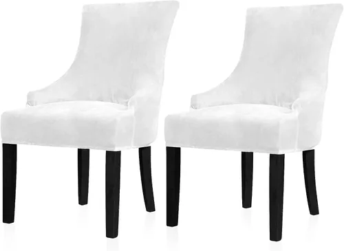 Miniatura 7 de Lellen Funda elástica de terciopelo para silla con respaldo de ala, funda protectora reutilizable para comedor, banquete, decoración del hogar, etc.