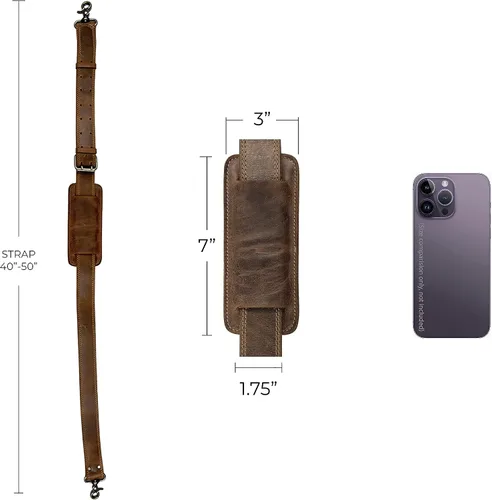 Miniatura 6 de Hide & Drink, Correa ajustable de repuesto para mensajero, bolsa de lona y bolsa cruzada, cuero de grano completo, hecho a mano