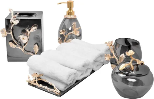 Miniatura 4 de Decozen Dispensador de jabón – Latón y vidrio acabado dorado recargable jabón líquido y loción, dispensador de bomba de jabón para decoración